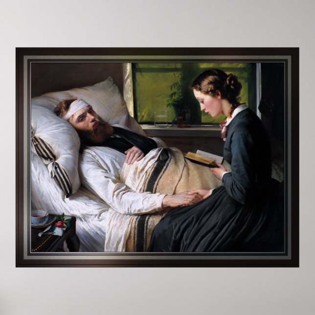 A Wounded Danish Soldier by Elisabeth Baumann Poster (Framsidan)