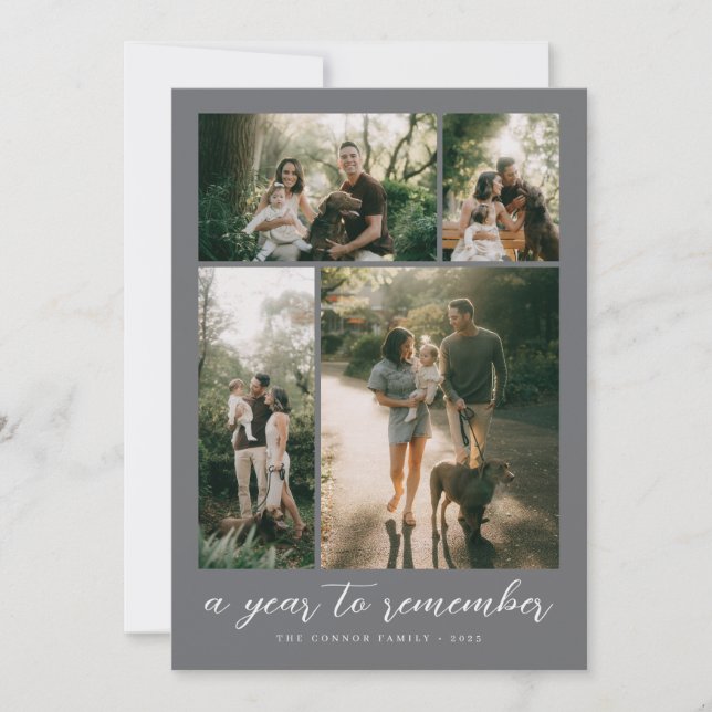 A Year to Remember Photo Collage Julkort (Framsida)