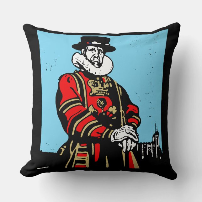 A Yeoman Warder eller Beefeater Kudde (Framsida)