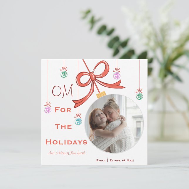 A Yoga Lover's Flat Holiday Card Julkort (Stående Fram)