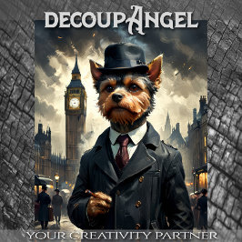 A Yorkshire Hund in London- Decoupage -