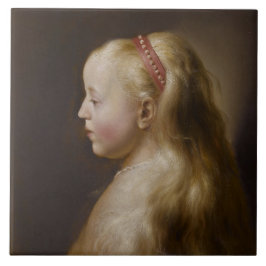 A Young Blonde Girl (av Jan Lievens) Kakelplatta