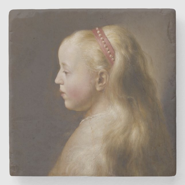A Young Blonde Girl (av Jan Lievens) Stenunderlägg (Framsidan)