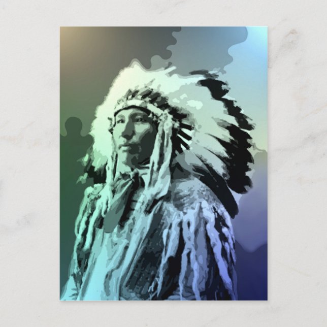 A Young Brule Indian Man Vykort (Framsida)