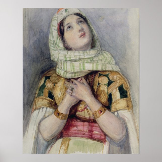 A Young Dam i turkiska Dress (med blyertspenna på Poster (Framsidan)