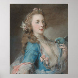 A Young Dam med Parrot Poster