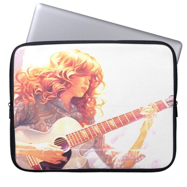 A Young Girl Playing Guitar on an Electronics Bag Laptop Fodral (Framsidan)