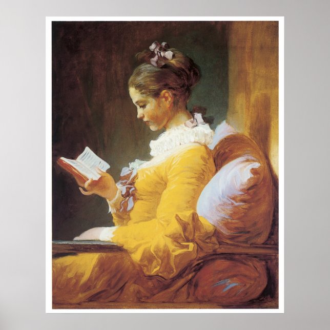 A Young Girl Reading, 1776 Jean-Honore Fragonard Poster (Framsidan)