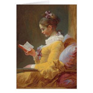 A Young Girl Reading, The Reader by J. Fragonard Hälsningskort