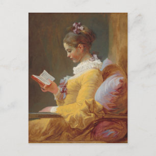 A Young Girl Reading, The Reader by J. Fragonard Vykort