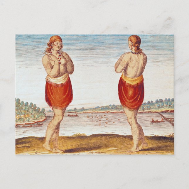 A Young Noblewomen från Secoton Vykort (Framsida)