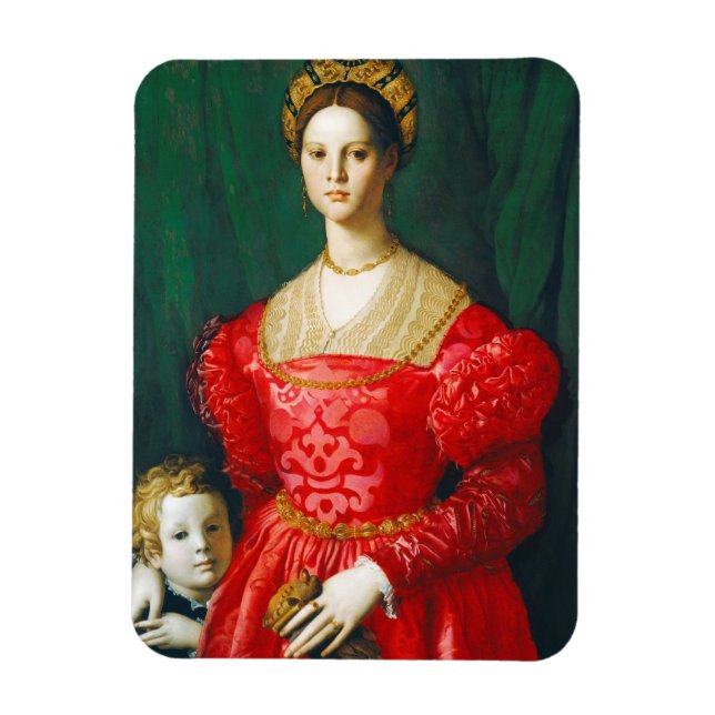 A Young Woman och Hennes Little Boy, c.1540 Magnet (Vertikal)