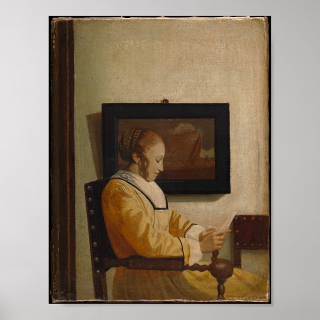 A Young Woman Reading - Old Master Porträtt Poster (Framsidan)