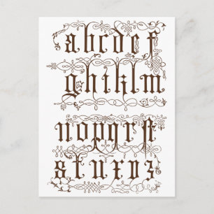 A-Z-alfabet Illustrativa tillbehör Vykort