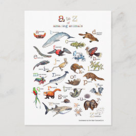 A-Z av fantastiska djur Vykort