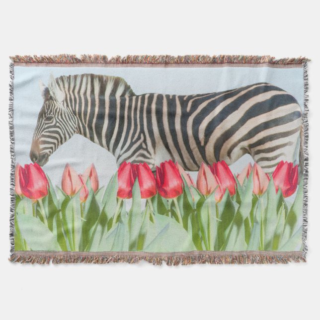 A Zebra bland tulpanerna Filt (Framsidan)