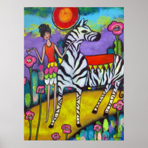 A Zebra Tea Party Poster