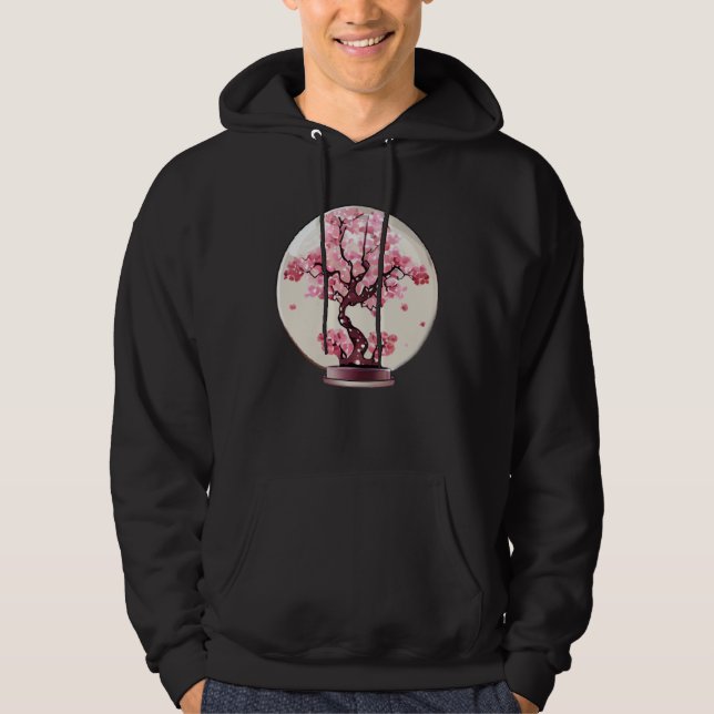 A Zen Like Atmosphere with a Cherry Blossom Globe Hoodie (Framsida)