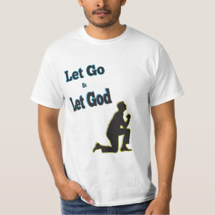 AA Blue Man Praying Kneeling Let Go Gud Tee