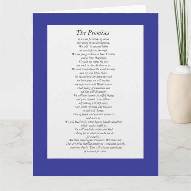 AA-löftena (pappersark.) Kort (Framsida)