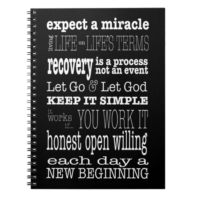 AA Ord & Slogans 2 Anteckningsbok Med Spiral (Framsidan)