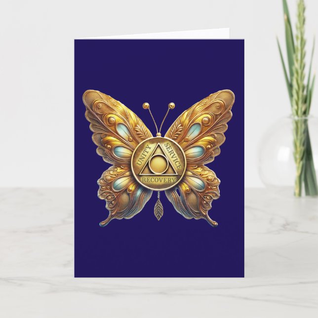 AA Symbolmynt Fjäril Jubileumskort Kort (Framsida)