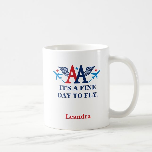 AA Vingar med Flygplan Logotyp Coffee Mugg (Höger)