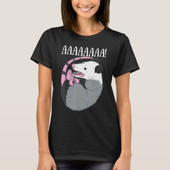 Aaaaa Screaming Possum Meme Sopor Dead Opossum T Shirt (Framsida)