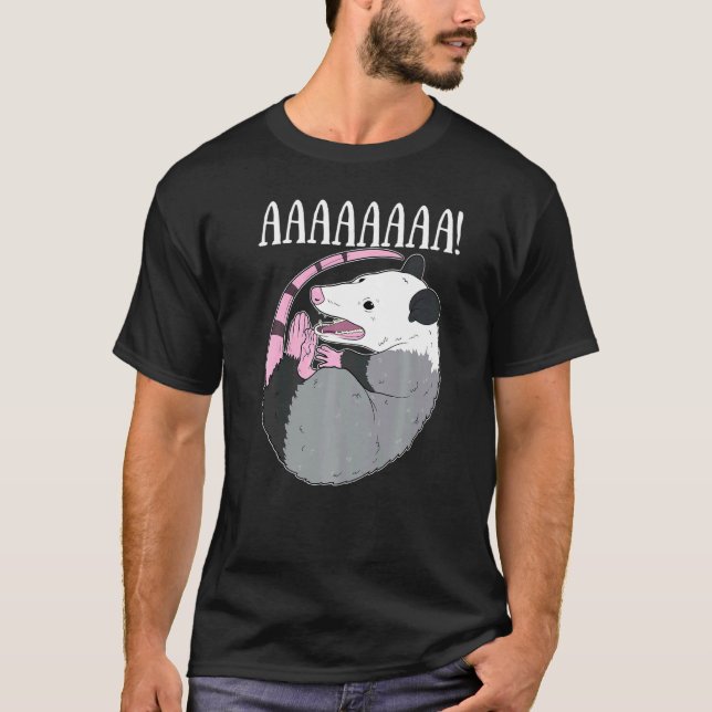 Aaaaa Screaming Possum Meme Sopor Dead Opossum T Shirt (Framsida)
