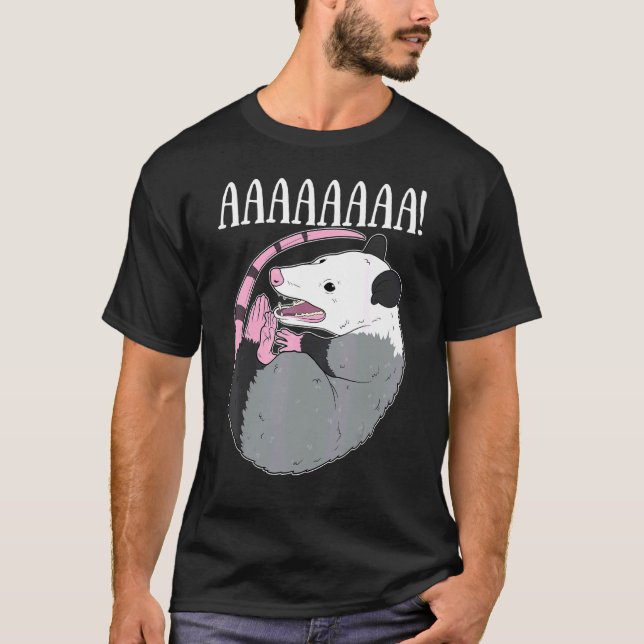 Aaaaa Screaming Possum Meme Sopor Dead Opossum T Shirt (Framsida)