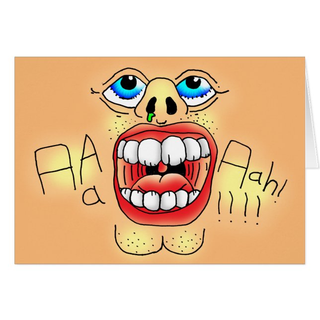 AAAAAAHHH! Screaming Ansikte Hälsningskort (Framsidan Horizontal)