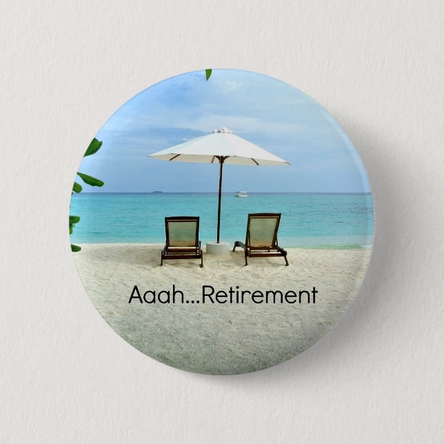 Aaah pension, avslappnad vid stranden knapp (Framsida)