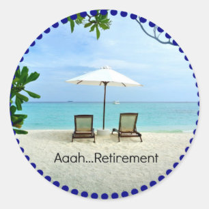 Aaah..Pension, avslappnande på stranden Runt Klistermärke