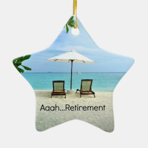 Aaah..pension, Avslaxning vid stranden Julgransprydnad Keramik