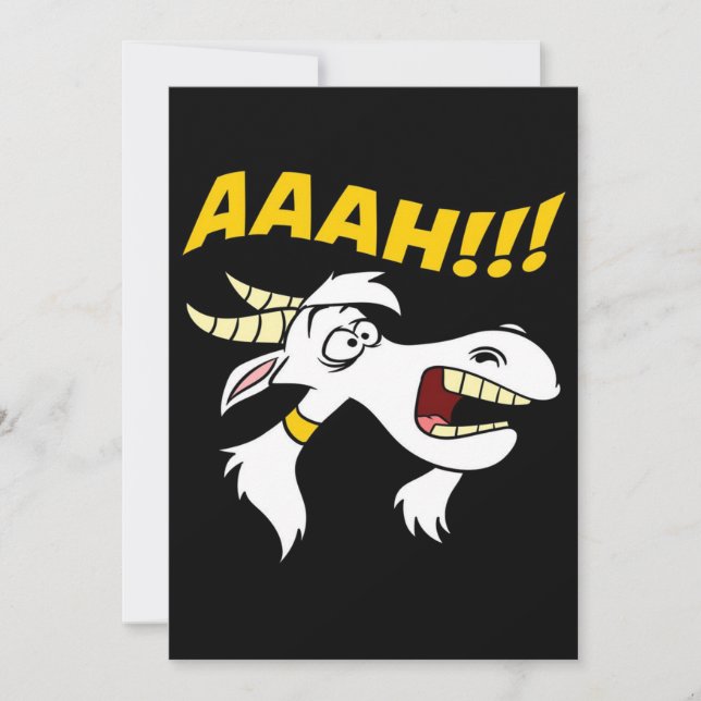 AAAH Screaming Lawnmower Cute Goat | Getter Julkort (Framsida)