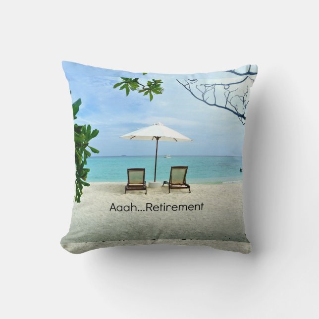 Aaah... Tillbakadraget, avslappnat på stranden Kudde (Framsida)