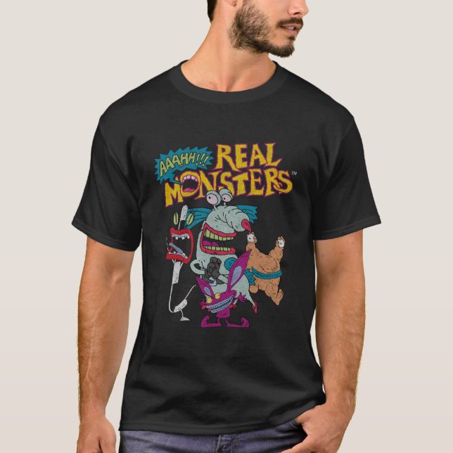 Aaahh Real Monsters Character Group T Shirt (Framsida)