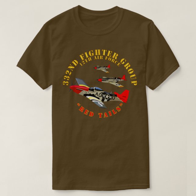 AAC 332nd Fighter Group 12:e AF Red Svan T Shirt (Design framsida)