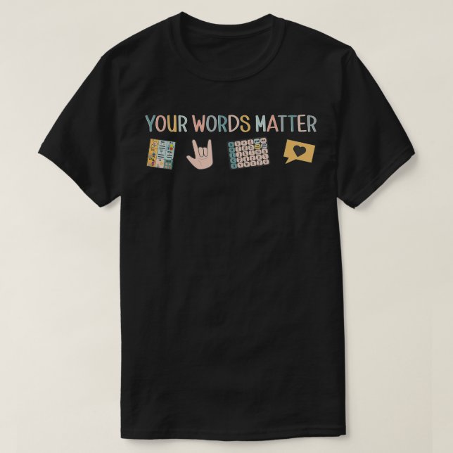 Aac Asl Tal Therapy Pathology Slp Aba RBT-tecken T Shirt (Design framsida)
