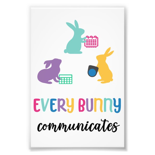AAC-Påskharn poster "Varje bunny kommuniates" (Framsidan)