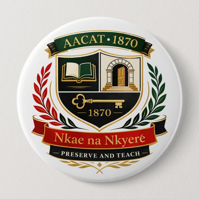 AACAT-1870 Grundande Arkiv Kröningsknapp Knapp (Framsida)