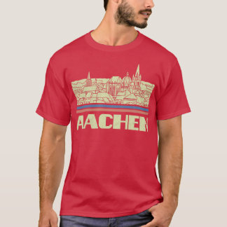 Aachen City Gift Tyskland City Silhouette Skyline  T Shirt