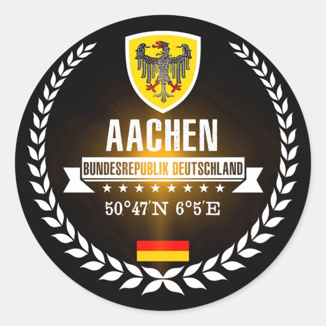 Aachen Runt Klistermärke (Framsida)