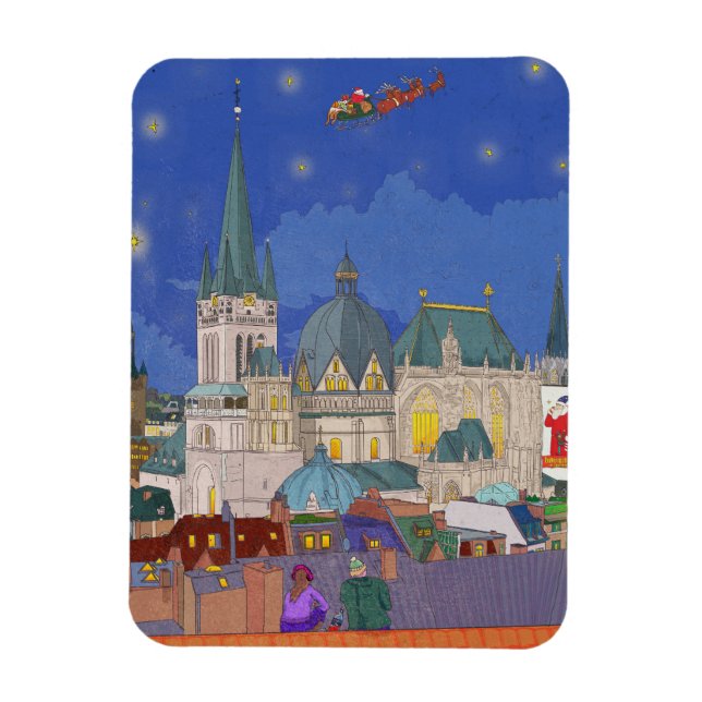 Aachen Tyskland julkonst Kväll Magnet (Vertikal)