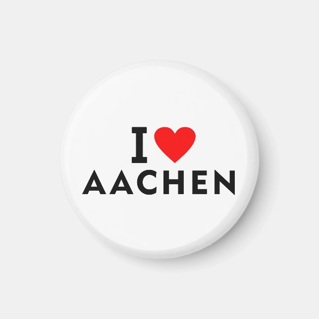 Aachen Tyskland kärlek stad hjärta som reser Magnet (Framsidan)