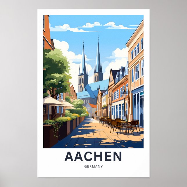 Aachen Tyskland reseutskrift Poster (Framsidan)