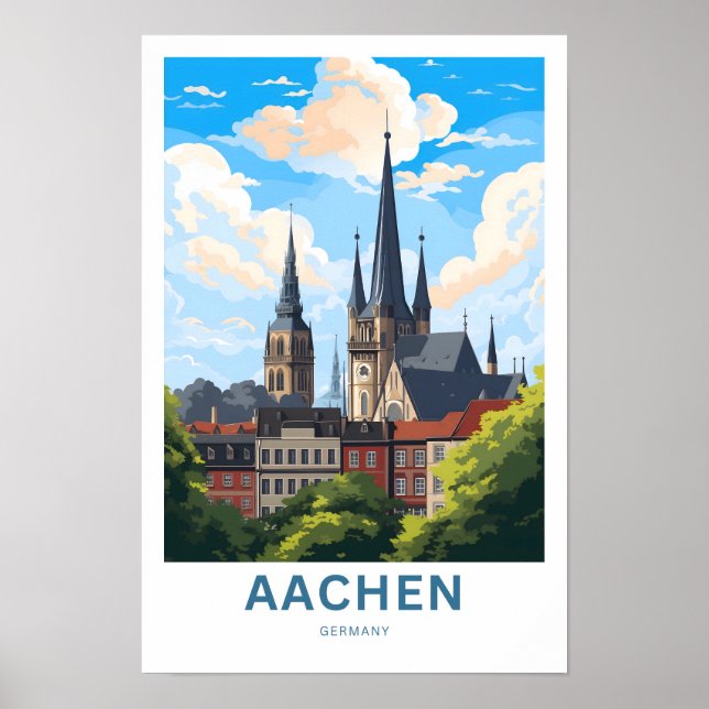 Aachen Tyskland reseutskrift Poster (Framsidan)