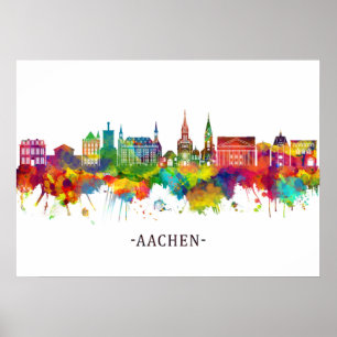 Aachen Tyskland Skyline Poster