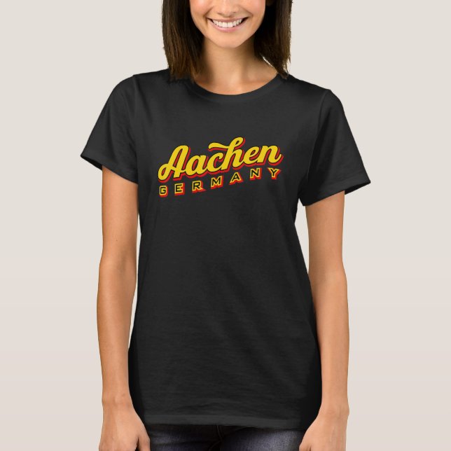 Aachen Tyskland T Shirt (Framsida)