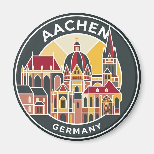 Aachens katedral Tyskland Magnet (Framsidan)